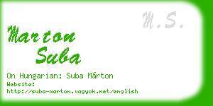 marton suba business card